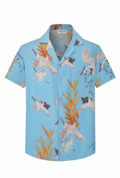 Chemise manches courtes à motifs fleuris