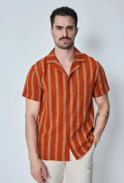Chemise manches courtes à rayures