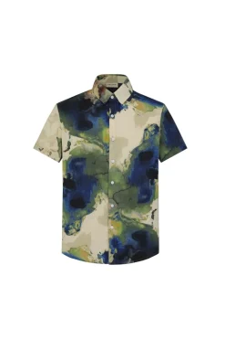Chemise manches courtes à imprimé abstrait