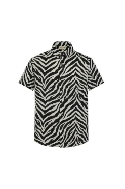 Chemise manches courtes à imprimé rayures