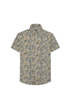 Chemise manches courtes à imprimé abstrait