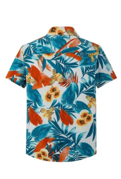 Chemise manches courtes à motifs fleuris
