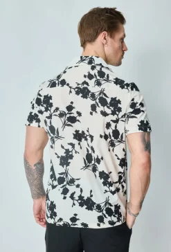 Chemise manches courtes à motifs fleuris