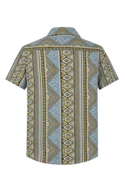 Chemise manches courtes à motifs géométrique