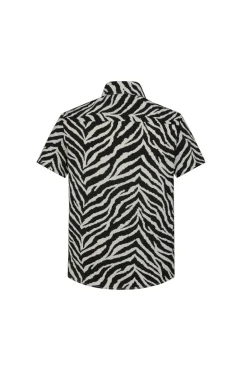 Chemise manches courtes à imprimé rayures