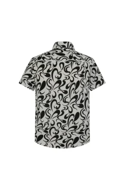 Chemise manches courtes à imprimé abstrait
