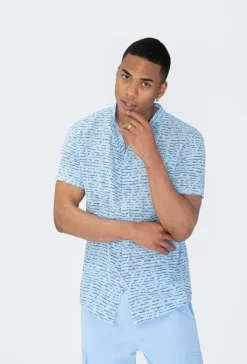 Chemise manches courtes à motifs écriture