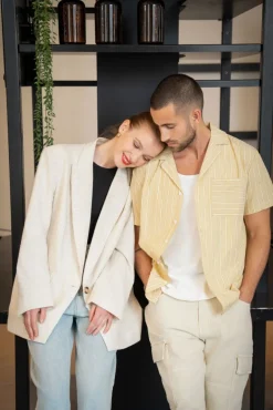 Chemise manches courtes à rayures