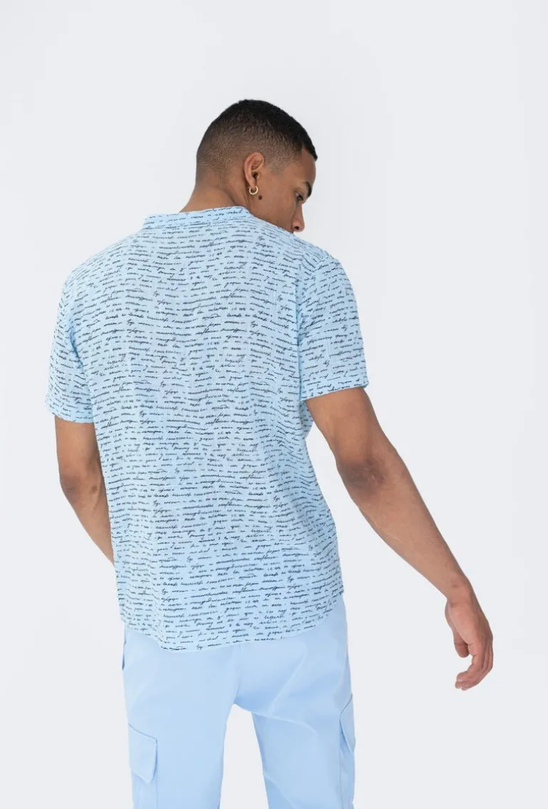 Chemise manches courtes à motifs écriture