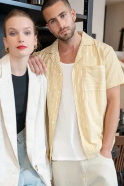 Chemise manches courtes à rayures