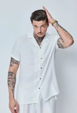 Chemise manches courtes à bouton