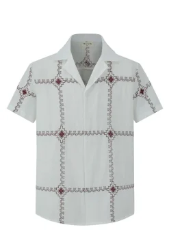 Chemise manches courtes à broderie