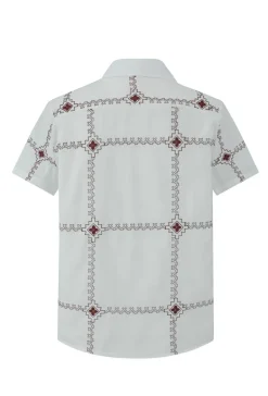 Chemise manches courtes à broderie