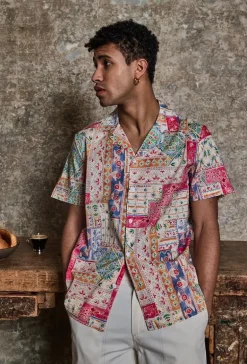 Chemise manches courtes à motifs abstraits