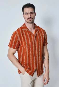 Chemise manches courtes à rayures