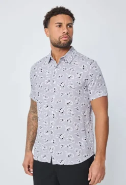 Chemise manches courtes à imprimé fleuri