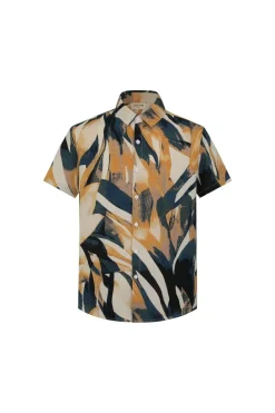 Chemise manches courtes à imprimé abstrait