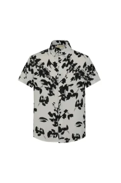 Chemise manches courtes à imprimé fleuri