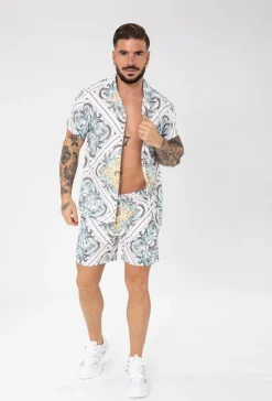 Chemise manches courtes à motifs baroque