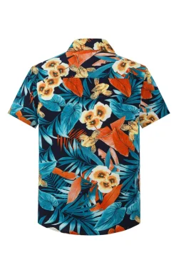 Chemise manches courtes à motifs fleuris