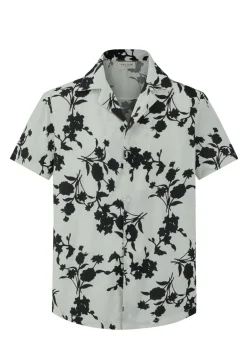 Chemise manches courtes à motifs fleuris