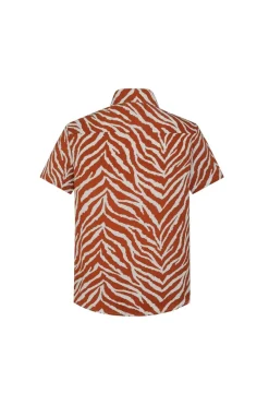 Chemise manches courtes à imprimé rayures