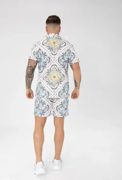 Chemise manches courtes à motifs baroque