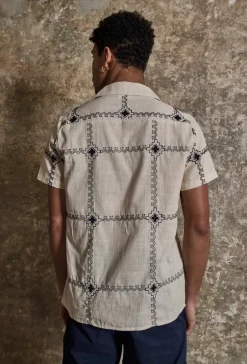 Chemise manches courtes à broderie