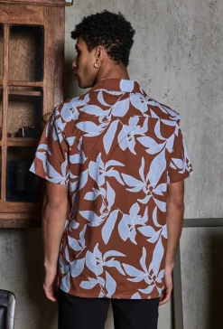 Chemise manches courtes à motifs fleuris