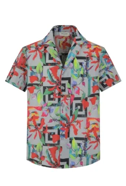 Chemise manches courtes à motifs abstraits