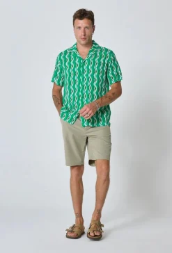 Chemise manches courtes à motifs géométrique