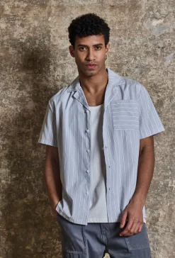 Chemise manches courtes à rayures