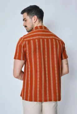 Chemise manches courtes à rayures