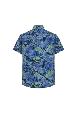 Chemise manches courtes à imprimé tropical