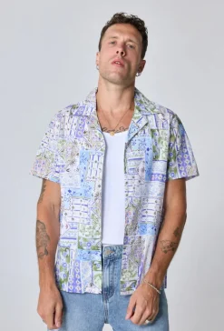 Chemise manches courtes à motifs abstraits
