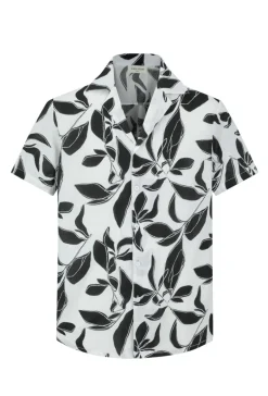 Chemise manches courtes à motifs fleuris