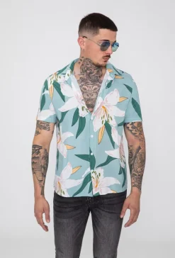 Chemise manches courtes fleuri