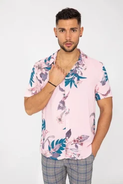 Chemise manches courtes fleuri