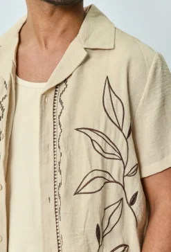 Chemise manches courtes fleurie