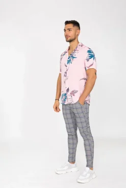 Chemise manches courtes fleuri