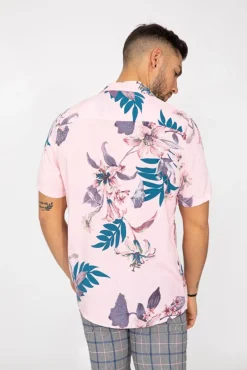 Chemise manches courtes fleuri