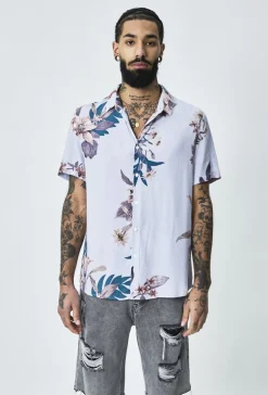 Chemise manches courtes fleuri