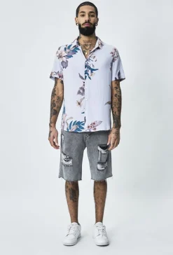 Chemise manches courtes fleuri
