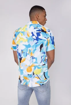 Chemise manches courtes légère fleurie