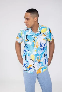 Chemise manches courtes légère fleurie