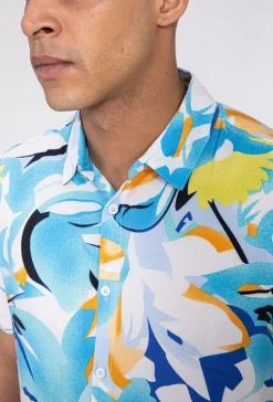 Chemise manches courtes légère fleurie