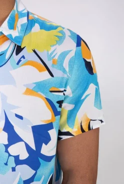 Chemise manches courtes légère fleurie