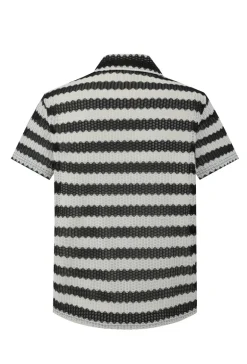 Chemise manches courtes rayée en maille