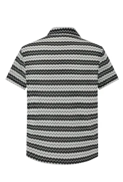 Chemise manches courtes rayée en maille