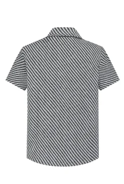 Chemise manches courtes texturée à rayures